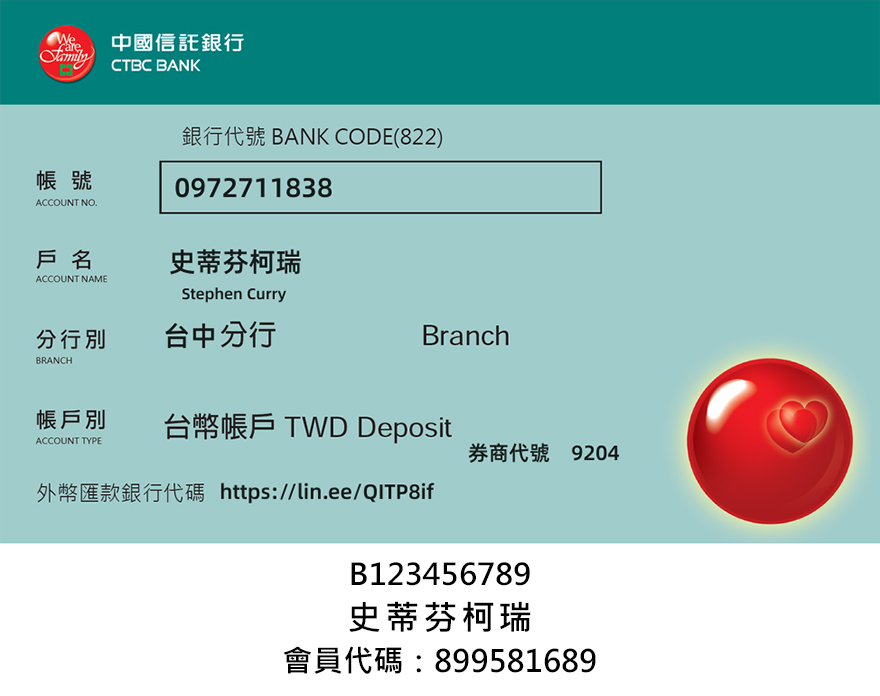 附件銀行存摺/身分證字號親筆簽名範本